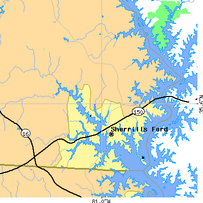 Zip code 28673 close-up map