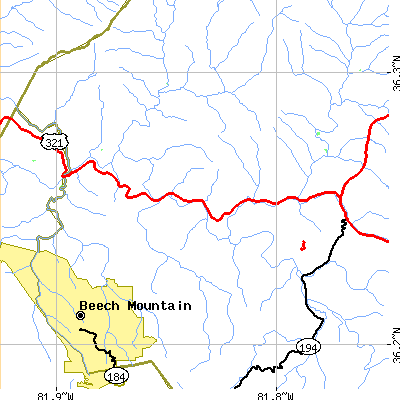 Zip code 28679 close-up map