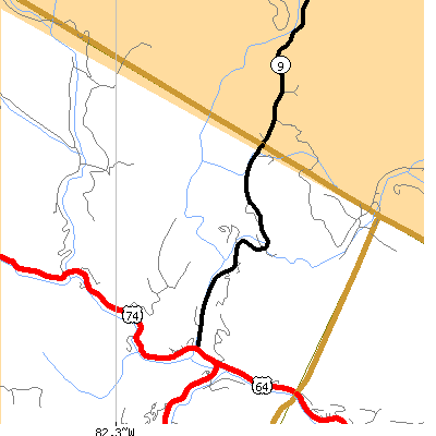 Zip code 28710 close-up map