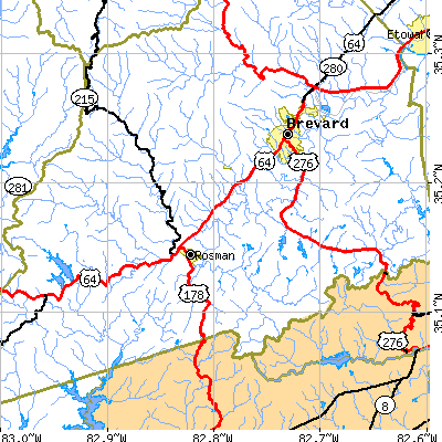 Zip code 28712 close-up map
