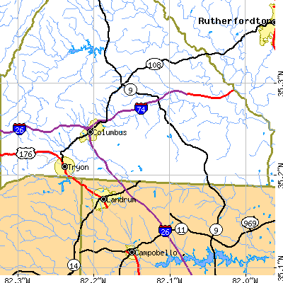 Zip code 28722 close-up map