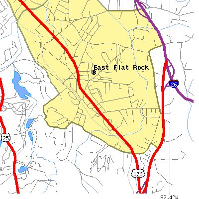 Zip code 28726 close-up map