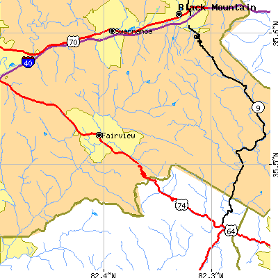 Zip code 28730 close-up map