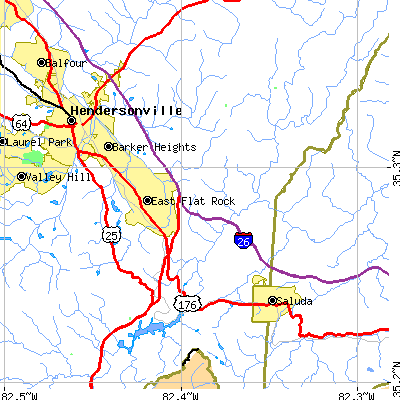 Zip code 28731 close-up map