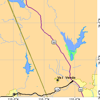 Zip code 91384 close-up map