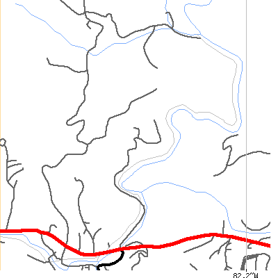 Zip code 28755 close-up map