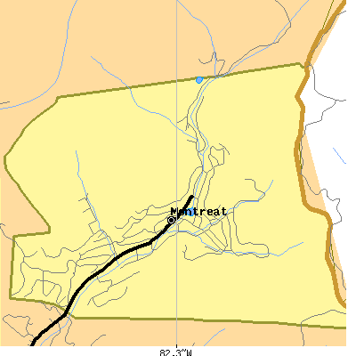 Zip code 28757 close-up map
