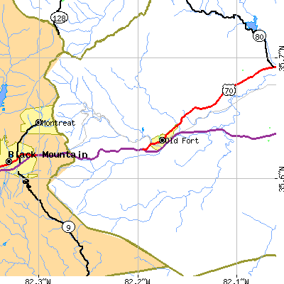 Zip code 28762 close-up map