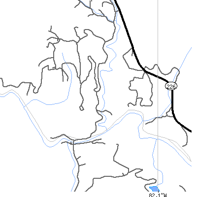 Zip code 28765 close-up map
