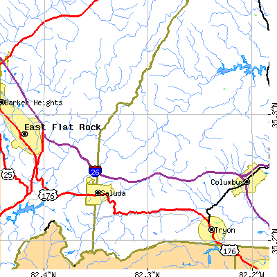 Zip code 28773 close-up map