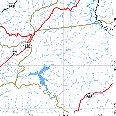 Zip code 28781 close-up map