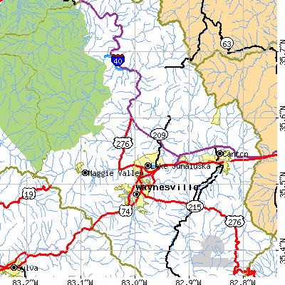Zip code 28786 close-up map