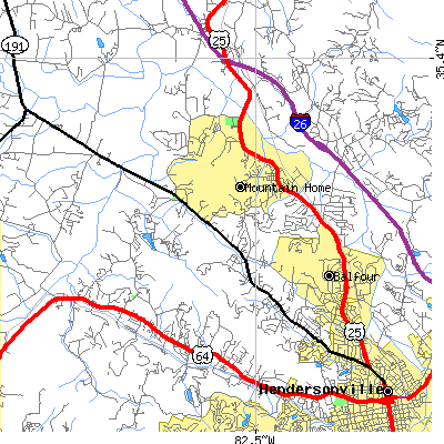 Zip code 28791 close-up map