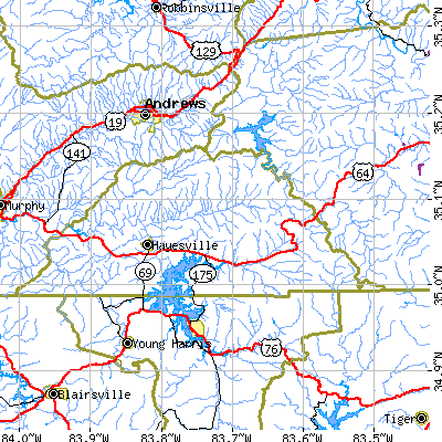 Zip code 28904 close-up map