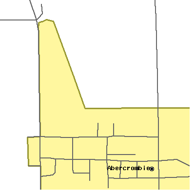 Zip code 58001 close-up map