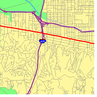 Zip code 91403 close-up map