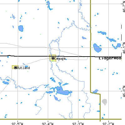 Zip code 58013 close-up map