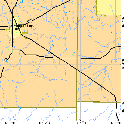 Zip code 35619 close-up map