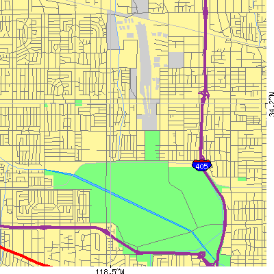 Zip code 91406 close-up map