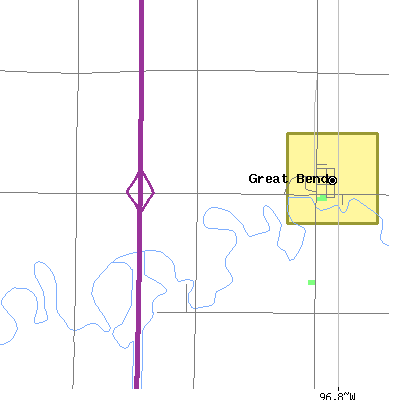 Zip code 58039 close-up map