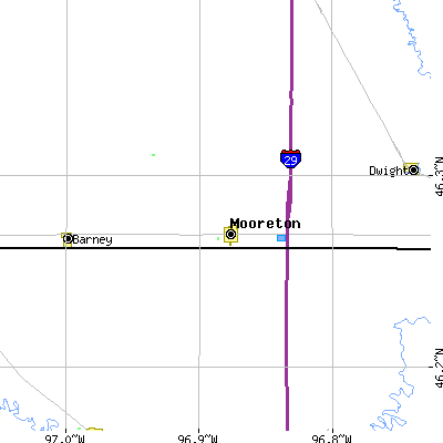 Zip code 58061 close-up map