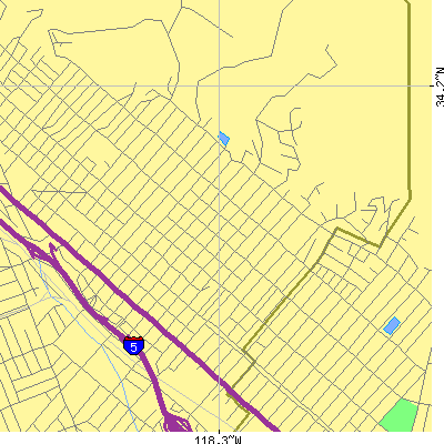 Zip code 91501 close-up map