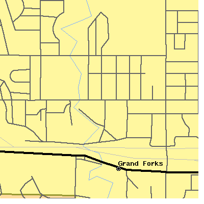 Zip code 58202 close-up map
