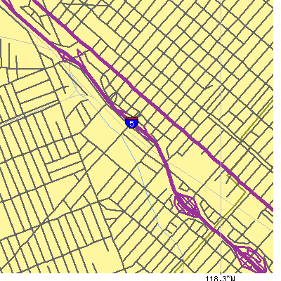 Zip code 91502 close-up map