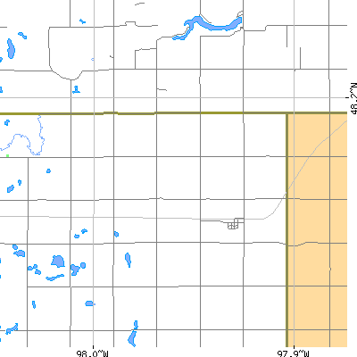 Zip code 58224 close-up map