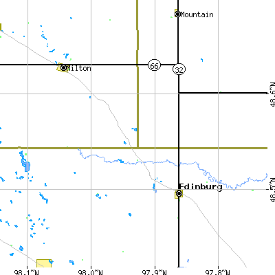 Zip code 58227 close-up map