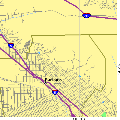 Zip code 91504 close-up map