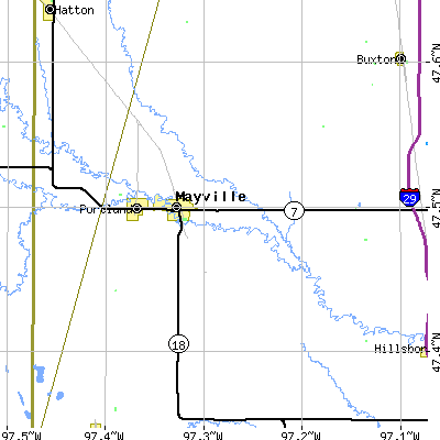Zip code 58257 close-up map