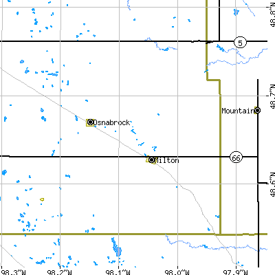 Zip code 58260 close-up map