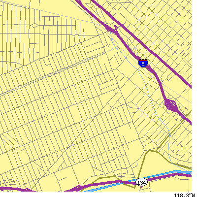 Zip code 91506 close-up map
