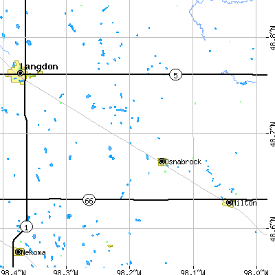 Zip code 58269 close-up map