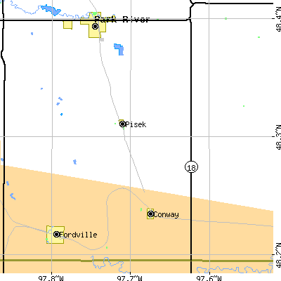 Zip code 58273 close-up map