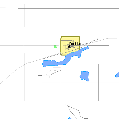 Zip code 58313 close-up map