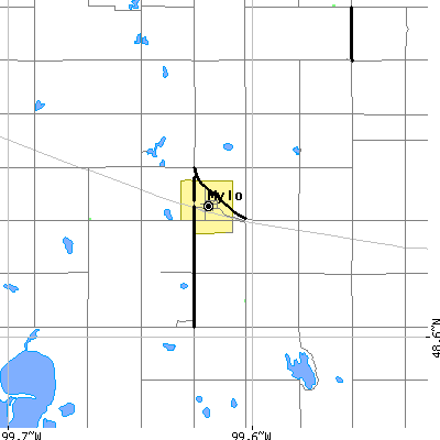 Zip code 58353 close-up map