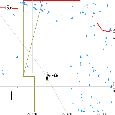 Zip code 58363 close-up map