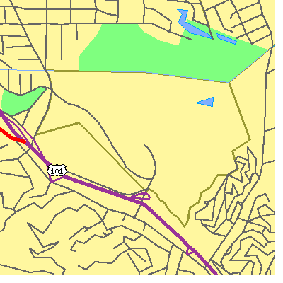 Zip code 91608 close-up map