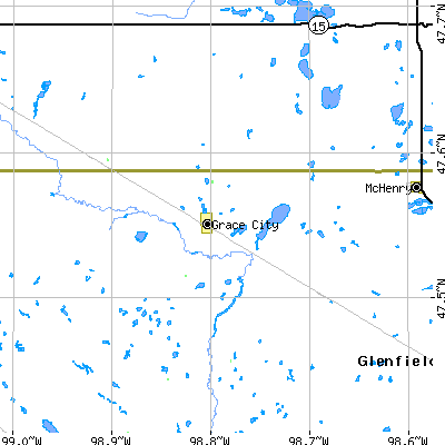 Zip code 58445 close-up map