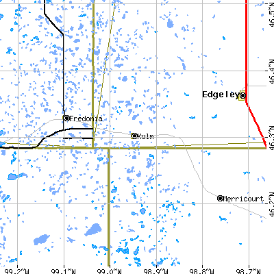 Zip code 58456 close-up map
