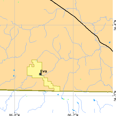Zip code 35621 close-up map