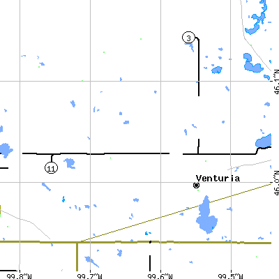 Zip code 58489 close-up map