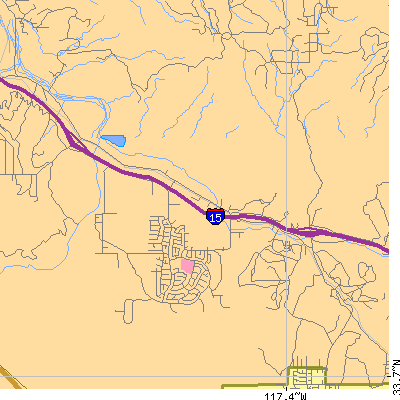Zip code 91719 close-up map