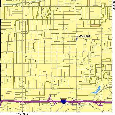 Zip code 91723 close-up map