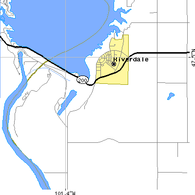 Zip code 58565 close-up map
