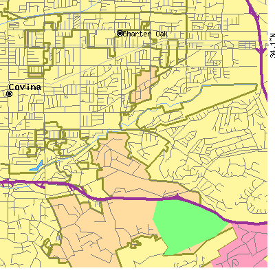 Zip code 91724 close-up map