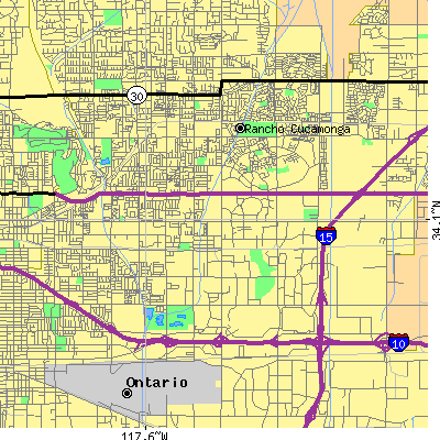Zip code 91730 close-up map