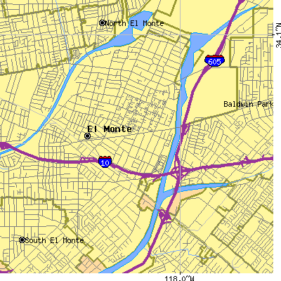 Zip code 91732 close-up map